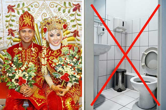 Indonesia: Không tắm, không đi vệ sinh sau khi cưới