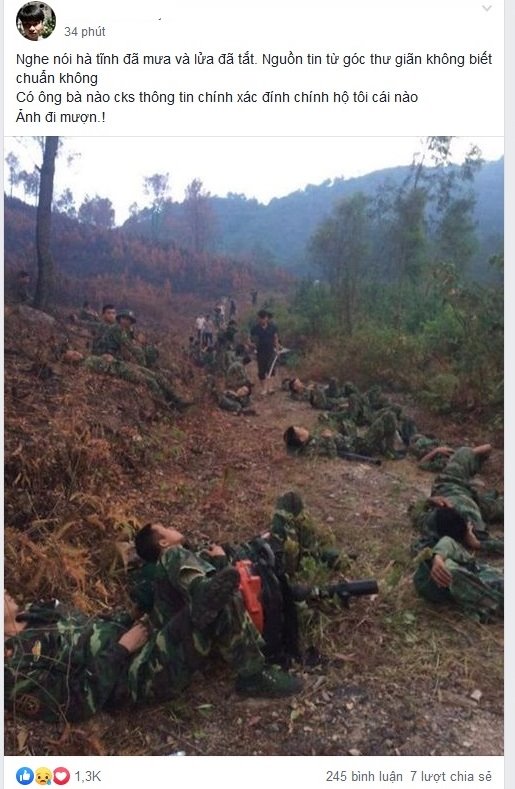 Trung vệ Bùi Tiến Dũng cùng cư dân mạng cầu mưa cứu rừng Hà Tĩnh