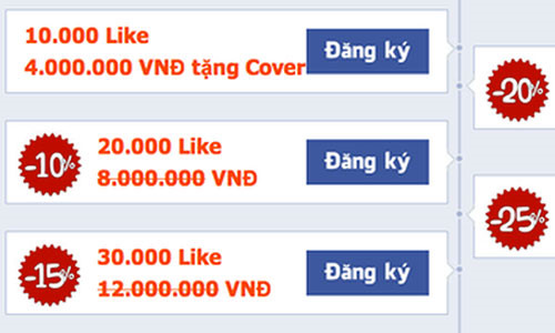 Facebook se xoa tai khoan nguoi dung mua like tai Viet Nam