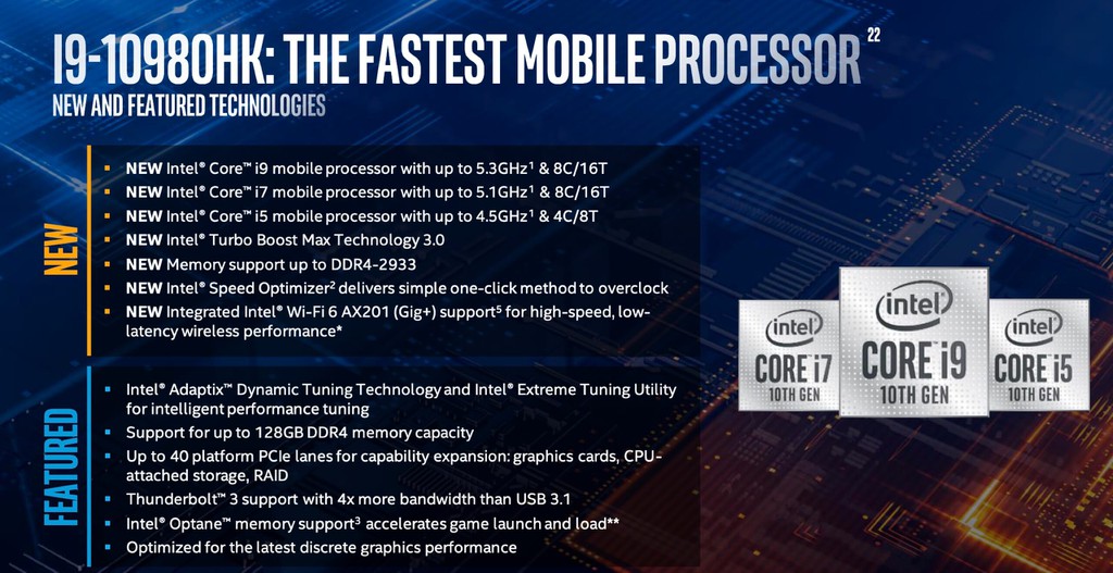Intel công bố chip Comet Lake thế hệ 10 hiệu năng cao cho laptop chơi game ảnh 4