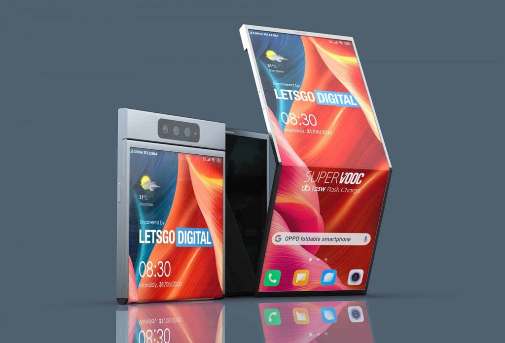 OPPO lộ thiết kế smartphone màn hình gập vỏ sò theo chiều ngang độc đáo ảnh 1