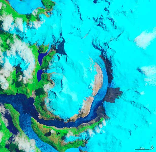 Sông băng Hielo Patagónico Sur 12 (HPS-12), chụp từ vệ tinh vào tháng 1-2019.