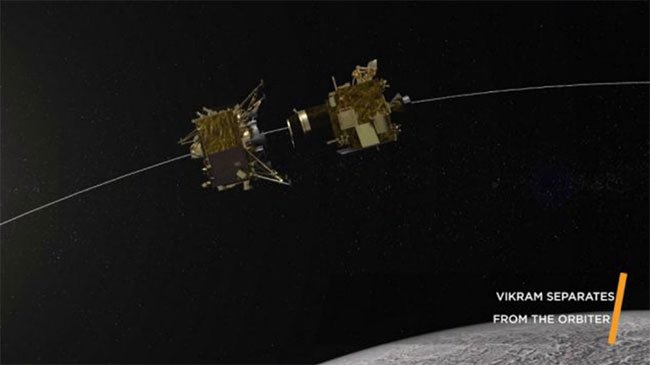 Trạm đổ bộ Vikram tách khỏi tàu vũ trụ Chandrayaan-2 hôm 2/9.