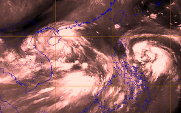 Khu vực Biển Đông kéo dài ra Thái Bình Dương đang có nhiều vùng áp thấp nhiệt đới, bão
