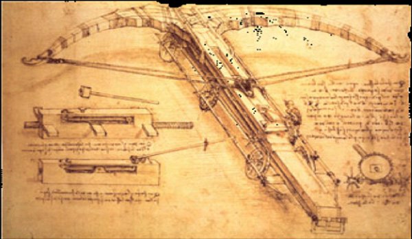 Một trong các bản vẽ chế tạo của Da Vinci