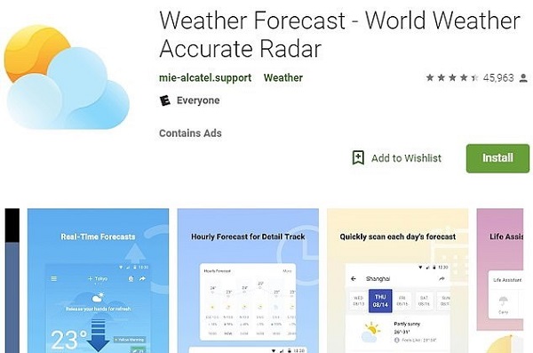 Ứng dụng thời tiết trên smartphone thu thập dữ liệu trái phép