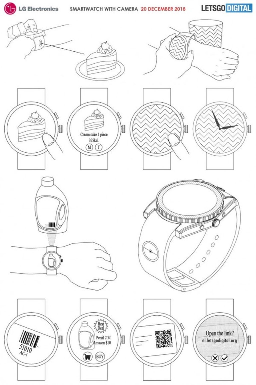 LG đăng kí bản quyền smartwatch được tích hợp camera ảnh 3