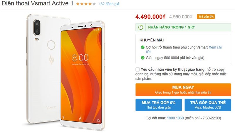 Bộ đôi smartphone Việt – Vsmart Active 1 và Active 1+ giảm giá mạnh