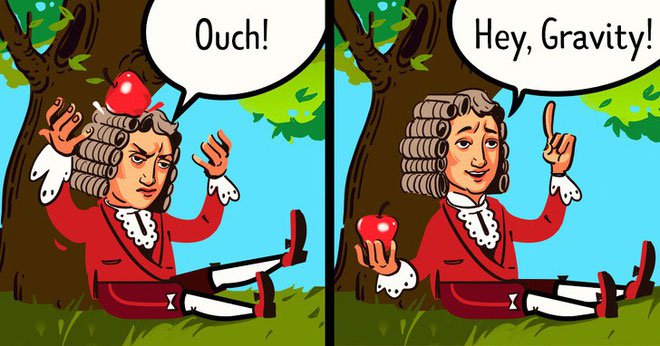 Isaac Newton đã nghĩ ra định luật vạn vật hấp dẫn lúc đang ngồi thư thái dưới gốc táo và 
