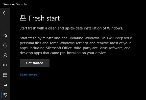 Khôi phục cài đặt gốc Windows 10 bằng tùy chọn 