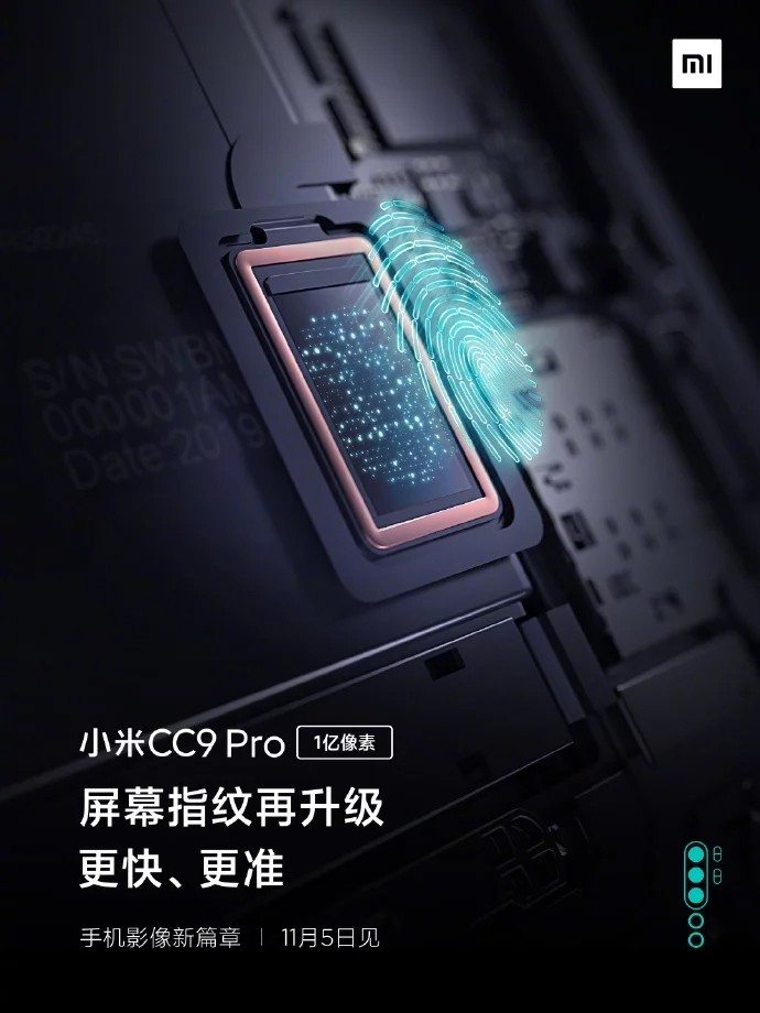 Xiaomi Mi CC9 Pro sẽ sở hữu vân tay quang học siêu mỏng trong màn hình đầu tiên trên thế giới ảnh 1