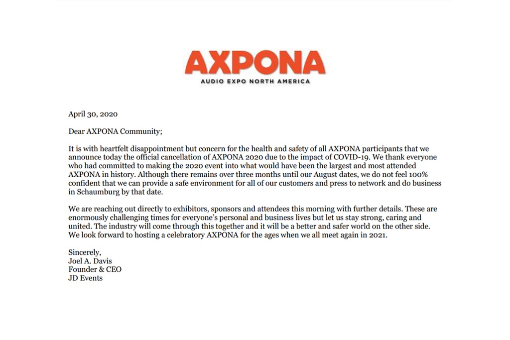 Chính thức hủy triển lãm AXPONA 2020, không hoàn tiền cho đơn vị tham gia ảnh 2