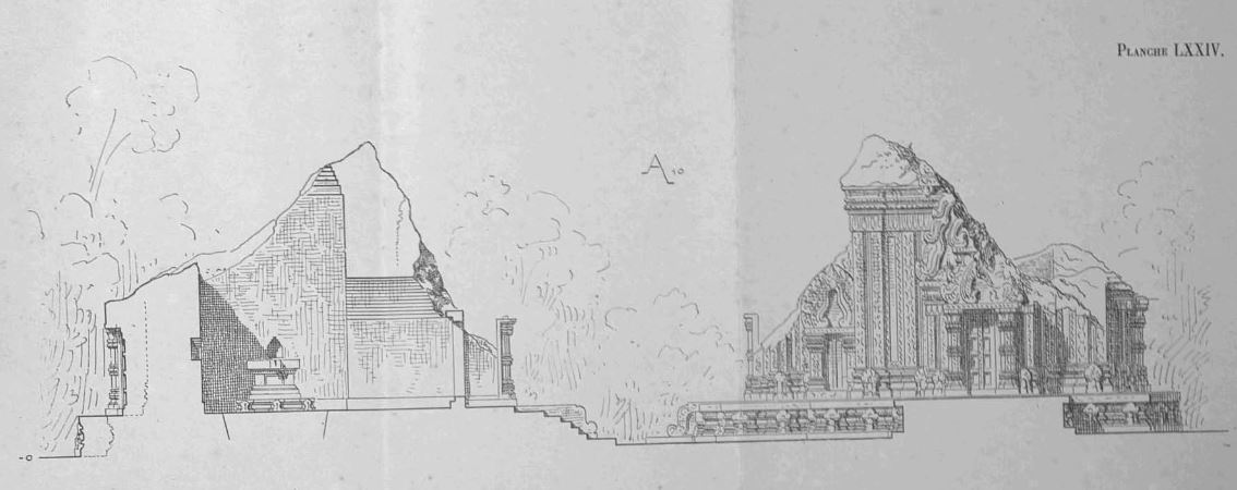 Bản vẽ mặt cắt tháp A10 trong tập Inventaire descriptif des monuments cams de l’Annam (1909) của Henri Parmentier.
