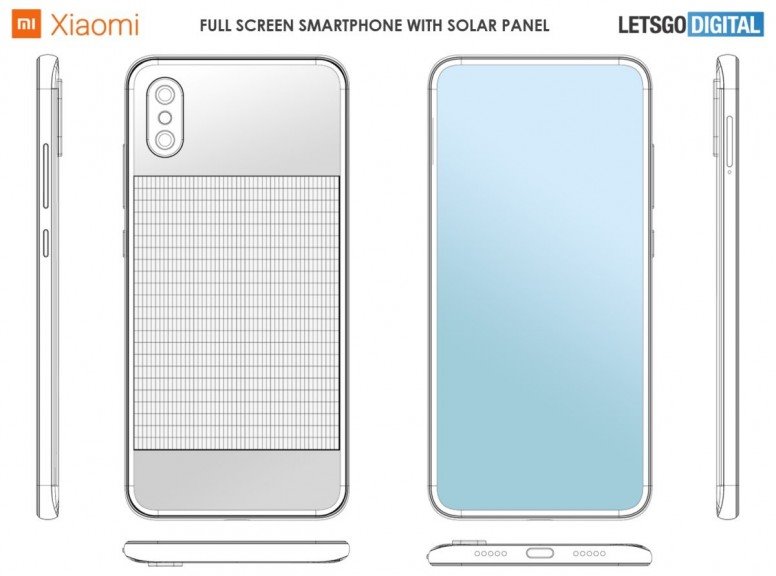 Rò rỉ thiết kế smartphone của Xiaomi tích hợp pin mặt trời ở mặt lưng
