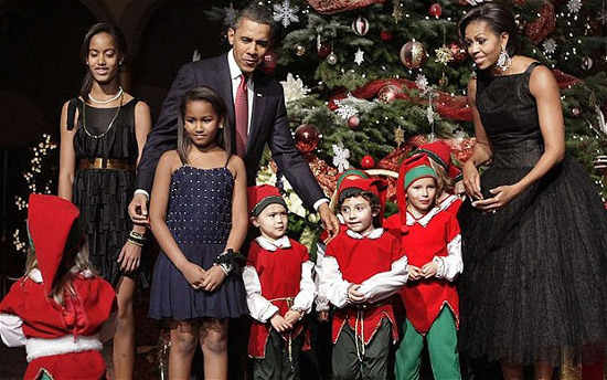 Tổng thống Mỹ Barack Obama cùng gia đình vui Giáng sinh.