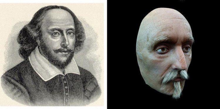 Hình ảnh dựng lại cho thấy William Shakespeare có một khuôn mặt khá buồn.