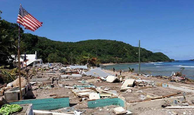 Hình ảnh sau trận động đất ở Samoa-Tonga năm 2009. 