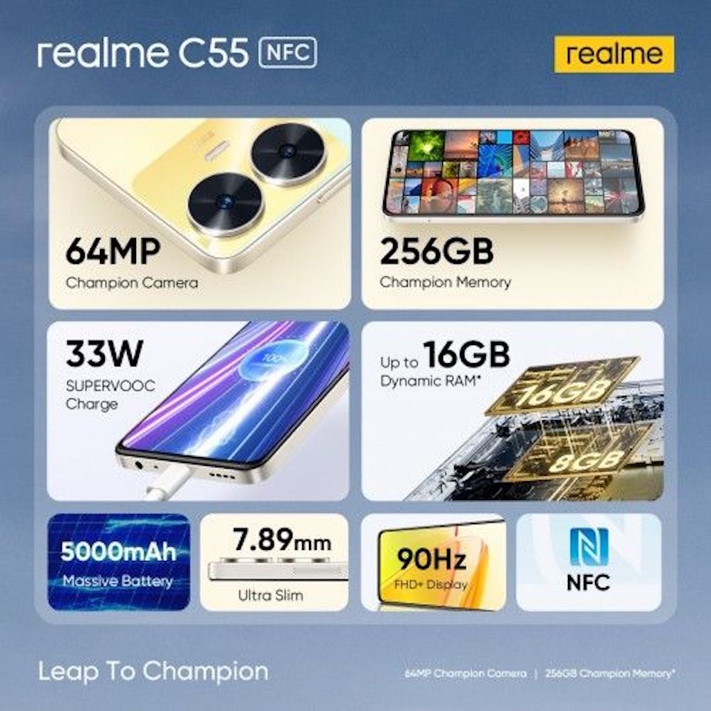 Điện thoại giá rẻ realme C55 được ra mắt với một tính năng mà chỉ iPhone 14 Pro mới có