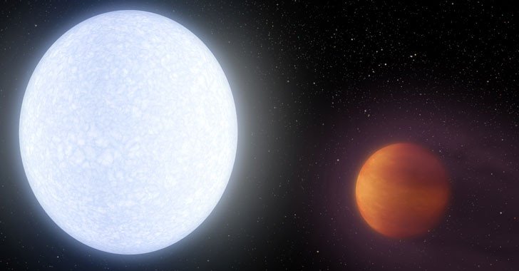 Minh họa ngôi sao KELT-9 và hành tinh khí KELT-9b.