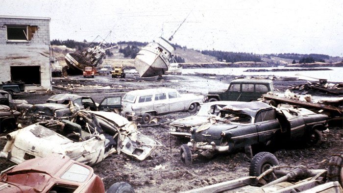 Hậu quả khủng khiếp của sóng thần do động đất ở Alaska năm 1964