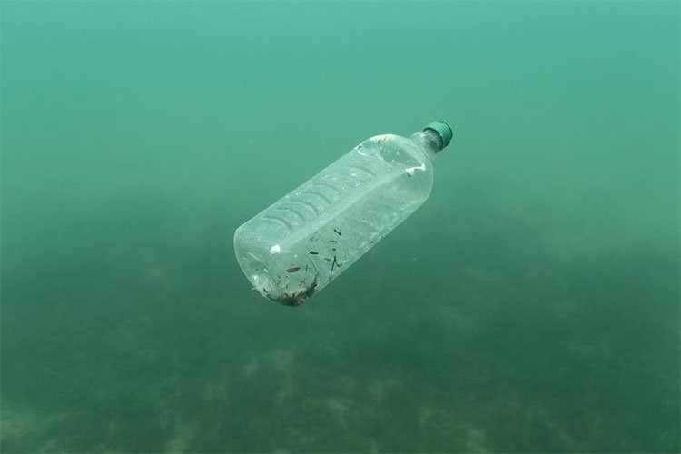 Một chai nhựa trôi tự do trong lòng biển Adriatic ở đảo Mljet, Croatia.