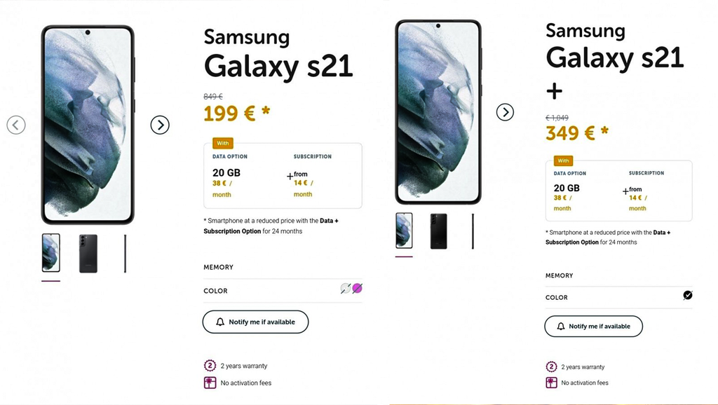 Nhà mạng Bỉ vô tình tiết lộ giá của Galaxy S21 series ảnh 1