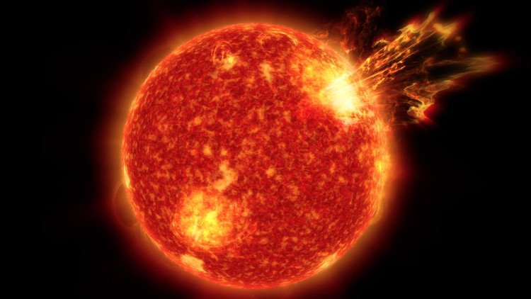 Bão mặt trời mang các hạt electron và proton ở năng lượng cao
