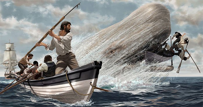 Hình mẫu Moby Dick trong tiểu thuyết của đại văn hào Herman Melville.