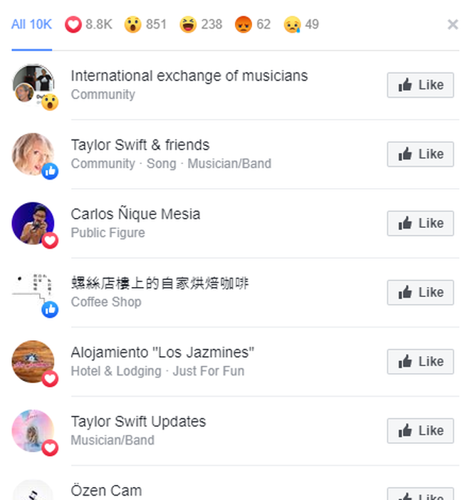 Facebook Việt Nam có biến: Không xuất hiện danh sách Like, chỉ đếm Like tối đa đến 10.000?