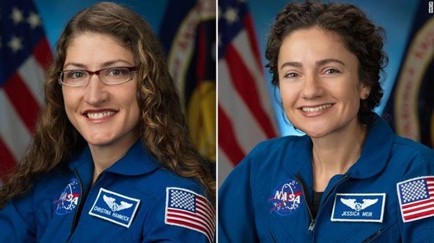 Hai nữ phi hành gia Christina Koch và Jessica Meir sẽ đi ra ngoài không gian trong ngày 21/10.