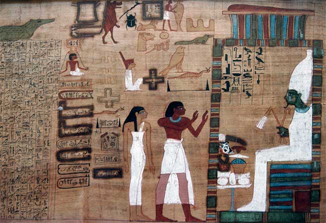 Con đường đến với Osiris (ngồi trên ngai), vị thần của cái chết.
