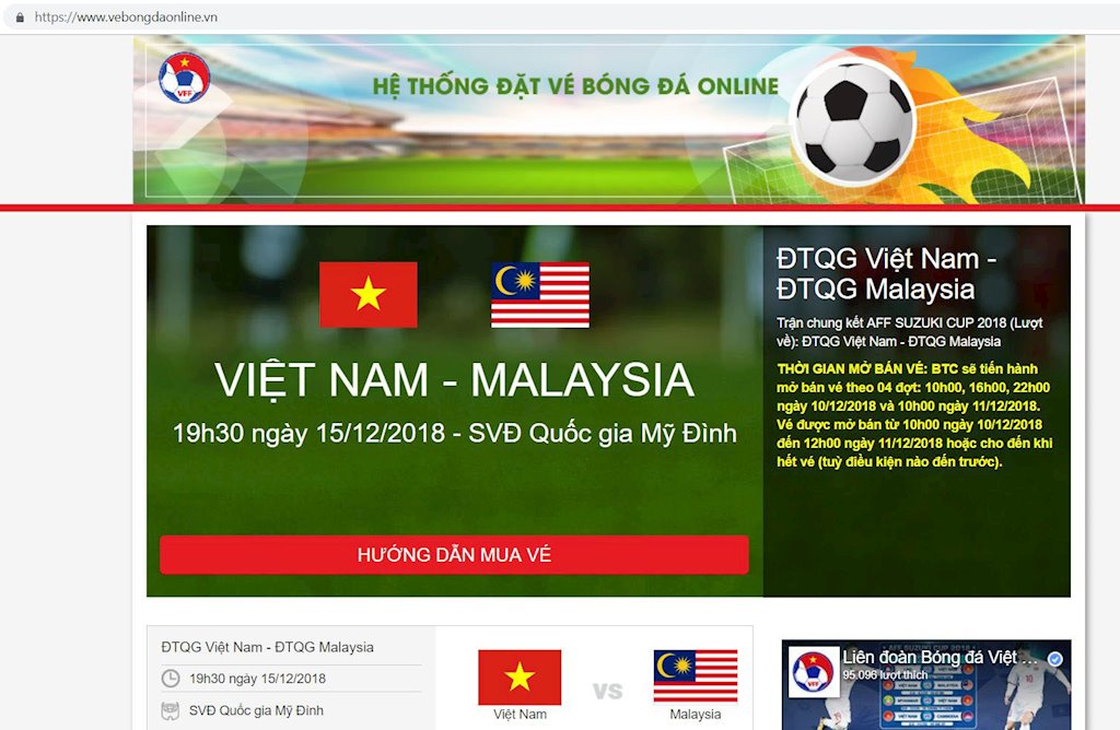  Cảnh báo website giả mạo trang bán vé bóng đá online của VFF | Ai là chủ sở hữu tên miền website giả mạo trang web bán vé bóng đá online của VFF | Trước giờ mở bán vé trận lượt về Việt Nam vs Malaysia, VFF “tố” website bán vé giả mạo