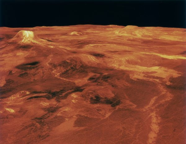 Mô phỏng máy tính bề mặt Kim tinh vào năm 1990.