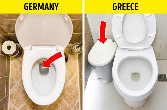 Bỏ giấy vệ sinh vào bồn cầu khi đi du lịch nước ngoài