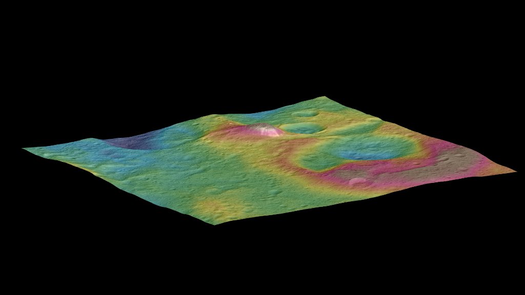 Phát hiện một ngọn núi hình nón cao trên Ceres. 