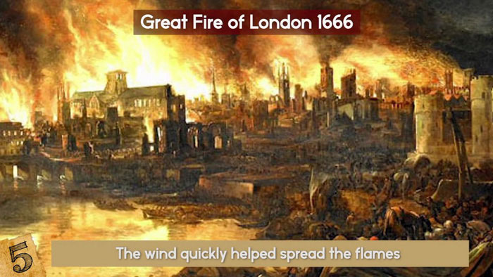 Tranh cổ mô tả trận đại hỏa hoạn thành London (Anh) năm 1666.
