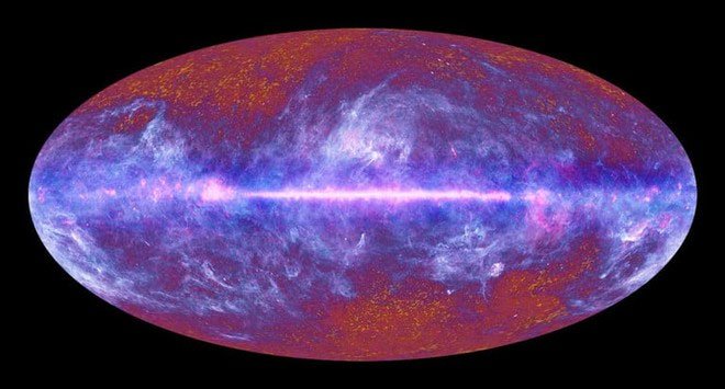 Một hình ảnh về bầu trời được tạo ra từ dữ liệu thu được từ đài quan sát không gian Planck.