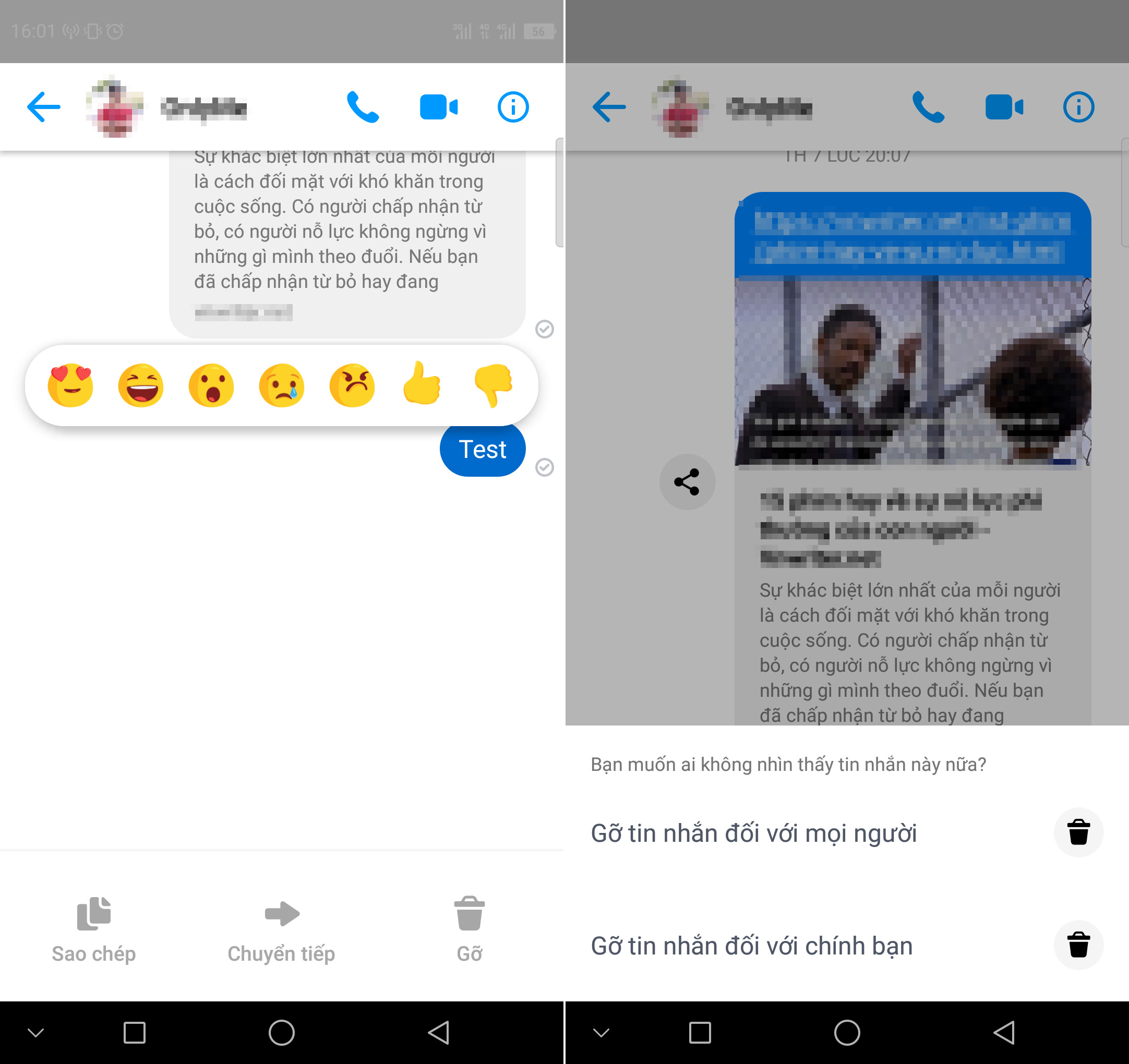 Cách thu hồi tin nhắn, ảnh hoặc video đã gửi trên Messenger