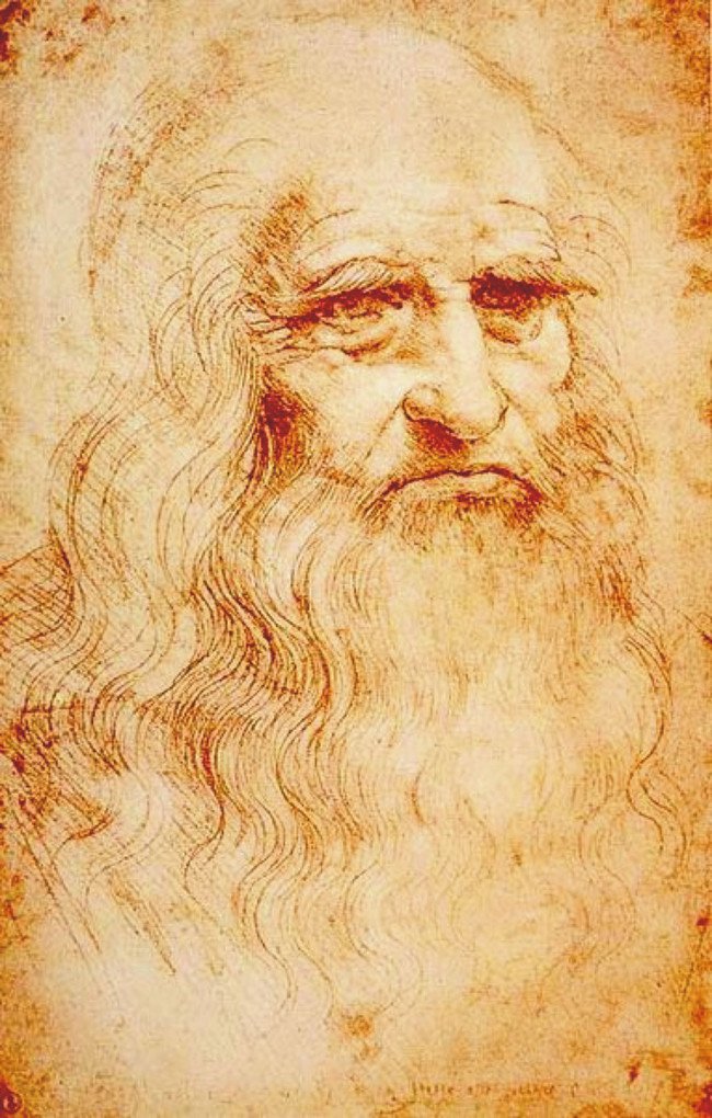Tự họa của Leonardo da Vinci, vẽ bằng phấn đỏ trong khoảng 1512 và 1515.
