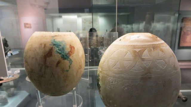 Những quả trứng được trưng bày tại Bảo tàng Anh.