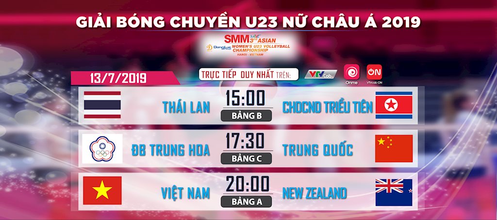 20h hôm nay, khởi tranh giải vô địch bóng chuyền nữ U23 châu Á lần thứ 3 độc quyền trên VTVcab