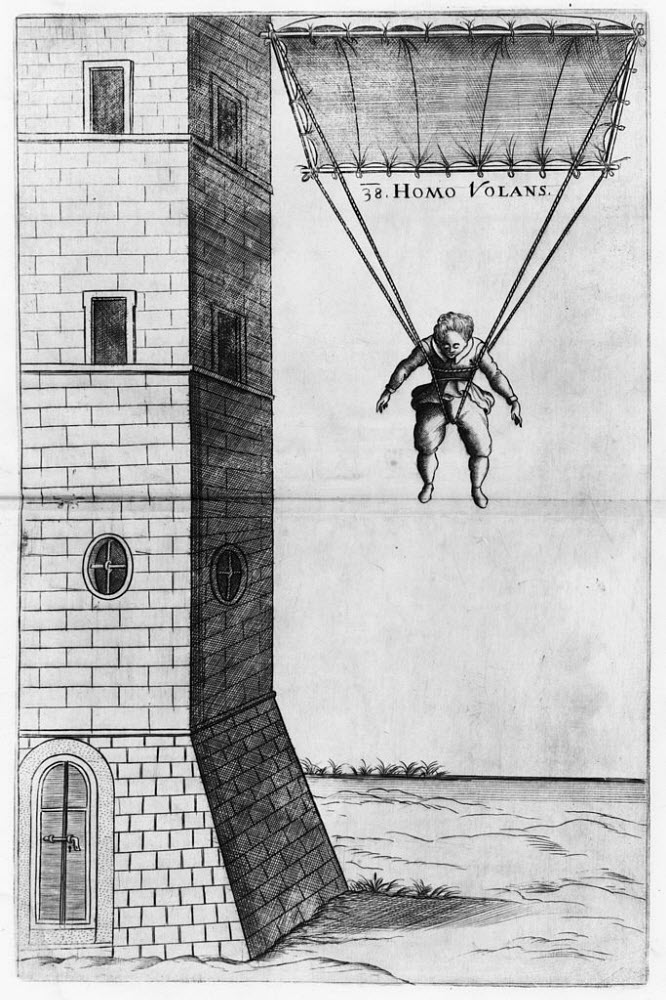 “Homo Volans” (người bay), một minh họa của Faust Vrančić.