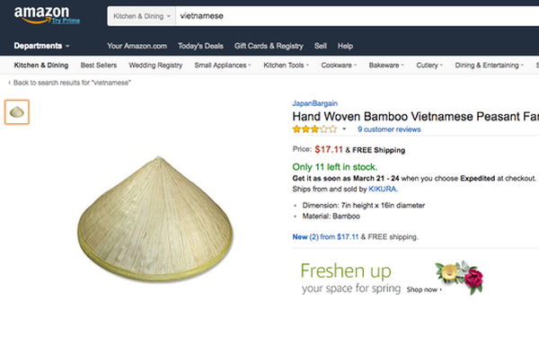 Từ chuyện Hộp Cao sao vàng 2.000 đồng bán trên Amazon 7 USD, chiếc nón lá rao bán giá gấp 10 lần, DN Việt sẽ hưởng lợi lớn khi Amazon chính thức vào Việt Nam? - Ảnh 1.