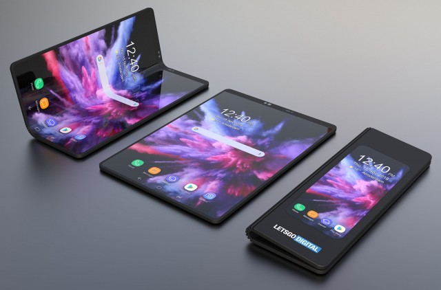 Lộ ảnh thiết kế smartphone màn hình gập Galaxy F