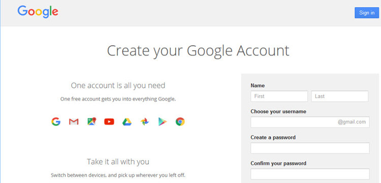 Bạn có thể tạo một tài khoản email miễn phí với Gmail.
