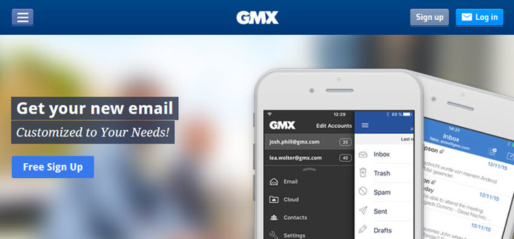 Bạn có thể đăng ký một tài khoản email miễn phí với GMX.