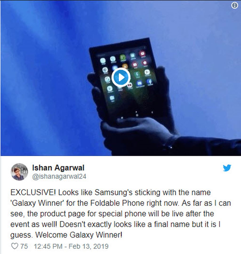 Smartphone màn hình gập của Samsung sẽ có tên là Galaxy Winner ảnh 1