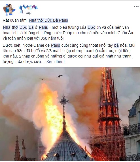 Cháy Nhà thờ Đức Bà Paris: Cộng đồng mạng xót xa và bàng hoàng