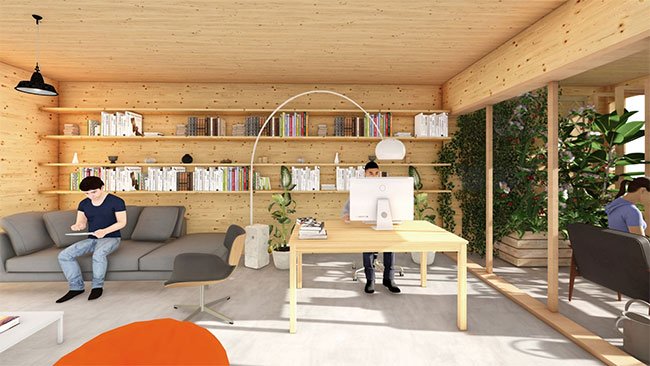 Thiết kế kết hợp nhà ở với không gian mở để làm việc từ xa.