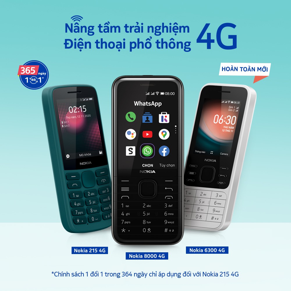 Nokia 8000 4G, Nokia 6300 4G, Nokia 215 4G giá từ 750 nghìn đồng, bán 16/11 ảnh 1